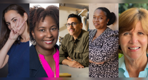  Pasadena's Armory Center for the Arts new Board members. Image (from left): Mary Gumport, Susan Hall-Hardwick, Nery Gabriel Lemus, Dr. Shannon Malone, and Kathy Mangum.