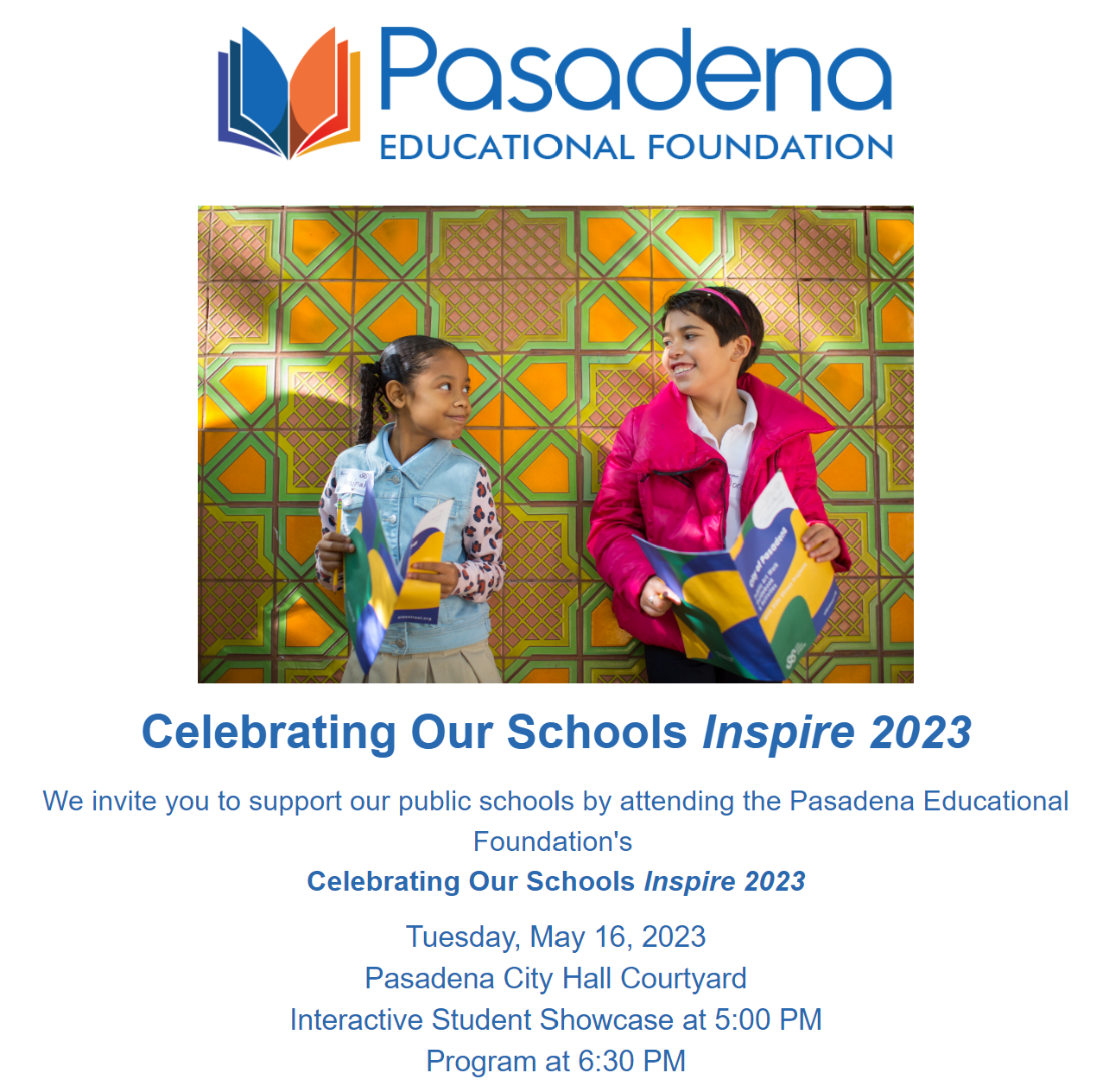 Celebrate Our Schools Inspire 2023 Jericho Road Pasadena 