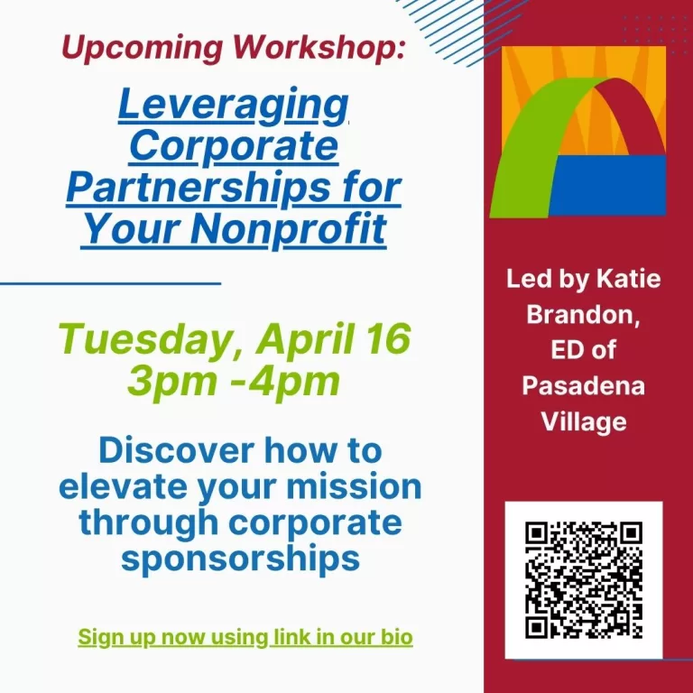 Leveraging Corporate Partnerships for Your Nonprofi. Last Day to Register.