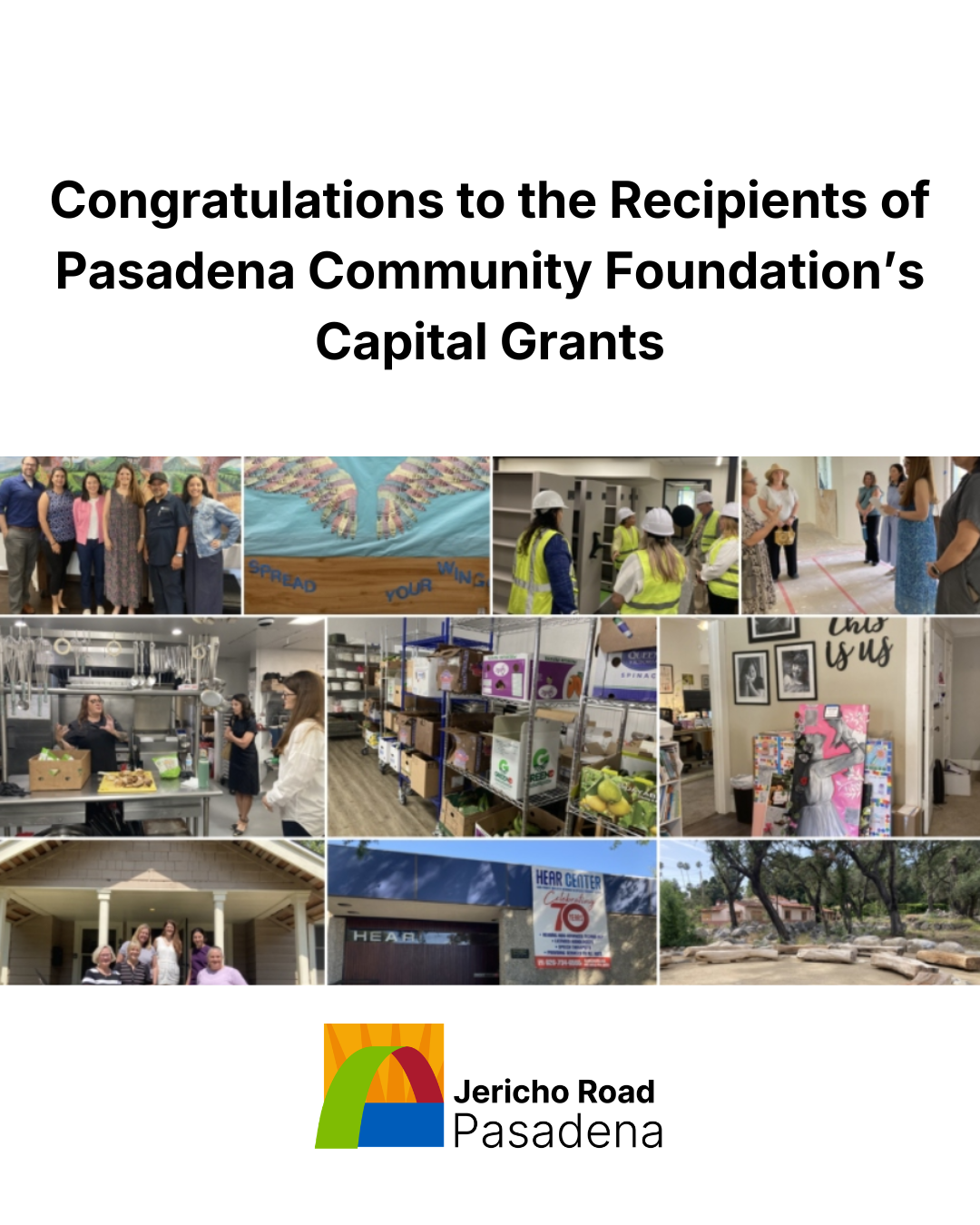 Congratulations to all the Organizations Receiving Pasadena Community Foundation Capital Grants this Year