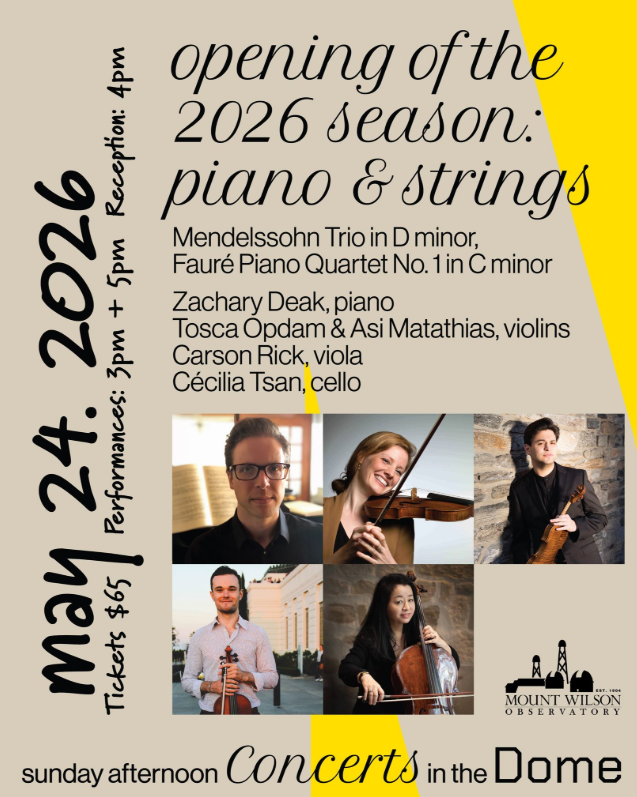 Sunday Afternoon Concerts in the Dome – Mount Wilson Observatory